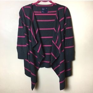 American Eagle Striped Waterfall Cardigan Size M